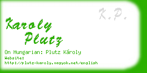 karoly plutz business card